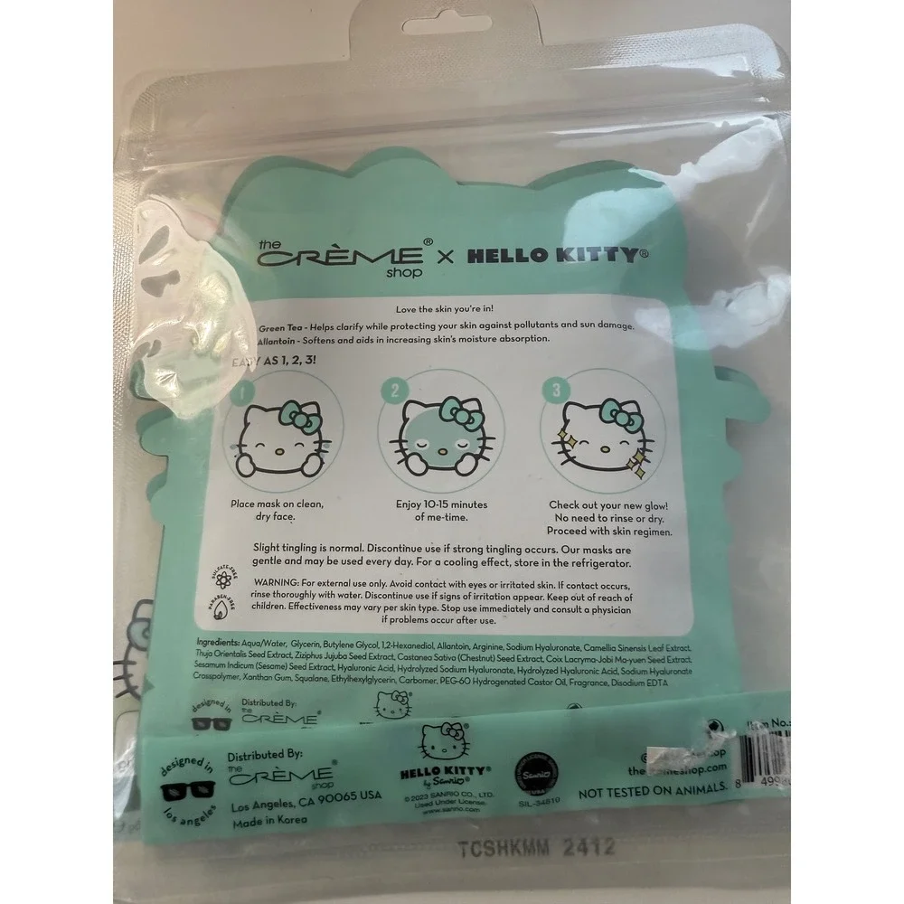 The Creme Shop Hello Kitty 4 Piece Beauty Set‎ Brush Kit Lip Balm Sheet Mask NIB